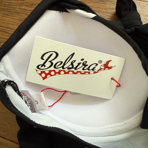 NIB - Belsira 1950's Adeline Anchor Swimsuit in Black - Picture 10 of 11